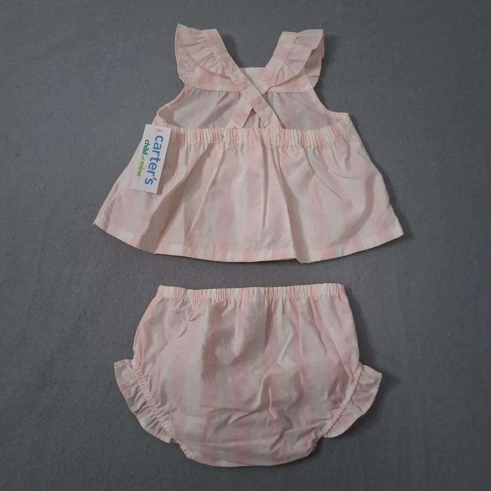 Carters Baby Girls Outfit Set Size 12m Dress Panties Spring Easter Festival Park